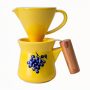 Porcelain Pour Over Coffee Maker Set Ceramic Dripper & Decanter V02 Paper Cone Filters Easy Manual Brew Maker