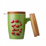 Quality Matte Tea Brewing Mug Ceramic Tea Mug With Infuser and Lid Portable Tea Cup Gift Set Luxury
